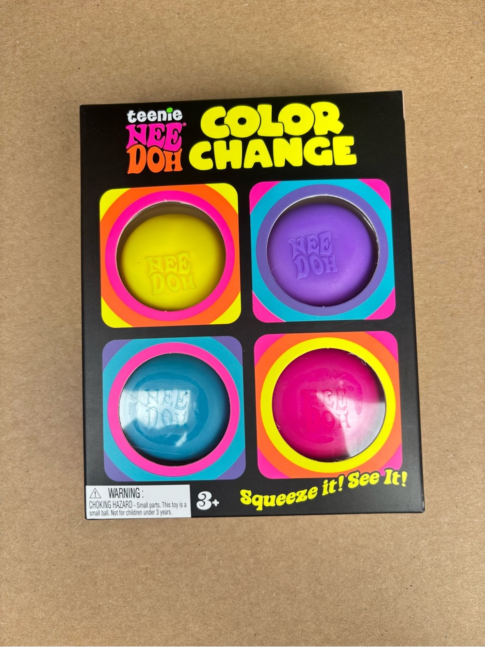Schylling NeeDoh Teenie Color Change - Sensory Squeeze Toy - 4 Pack NEW IN BOX